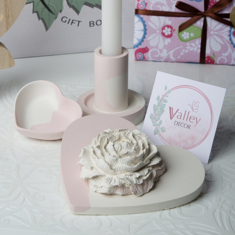 Xmas Collection  - Peony & Dusty Pink Hearts Aroma Set - Valley Decor